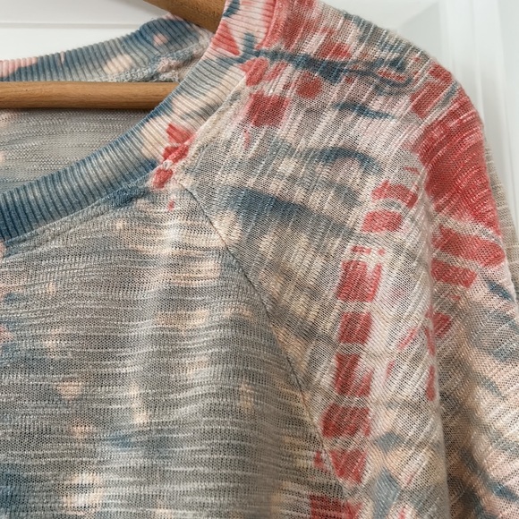 Hard Tail Tie-Dye Oversized Cropped Rayon Knit Sweater/ Top w Dolman Sleeves - Picture 8 of 14